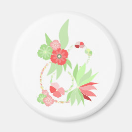 Tropische roze bloemen magneet