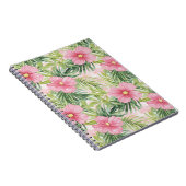 Tropische roze bloemen notitieboek (Rechterzijde)