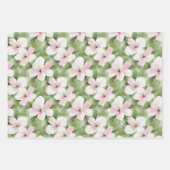 Tropische Roze Bloemen Palmbomen Trouwen Inpakpapier Vel (Voorkant 3)