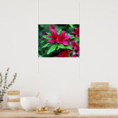 Tropische roze bloemen poster (Keuken)