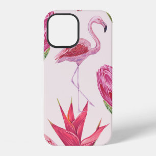 Tropische roze bloemen, protea, paradijsvogel bloe iPhone 12 hoesje