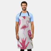 Tropische roze bloemen, protea, paradijsvogel schort (Gedragen)