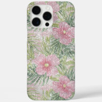Tropische roze bloemen schitteren
