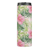 Tropische roze bloemen thermosbeker (Achterkant)