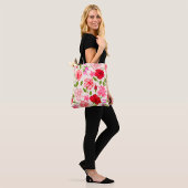 Tropische roze bloemen tote bag