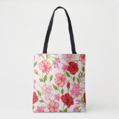 Tropische roze bloemen tote bag (Voorkant)