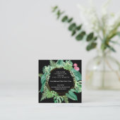 Tropische Roze Bloemen Trouwwebsite Informatiekaartje (Staand voorkant)