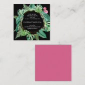 Tropische Roze Bloemen Trouwwebsite Informatiekaartje (Voorkant / Achterkant)