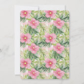 Tropische roze bloemen verjaardag kaart (Achterkant)