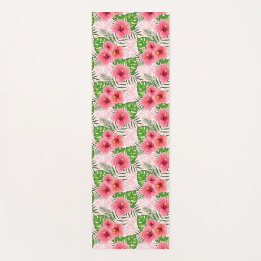 Tropische roze bloemen yogamat (Voorkant)