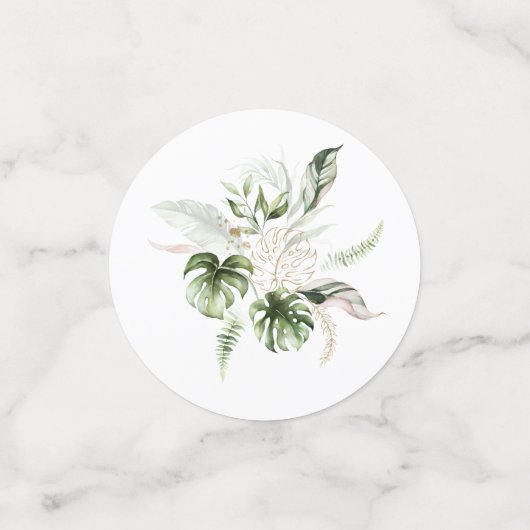 Tropische Roze Bloemstuk Tafel Confetti (Kleine voorkant)