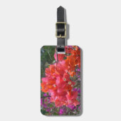 Tropische roze Bougainvillea Island Floral Bagagelabel (Voorkant verticaal)