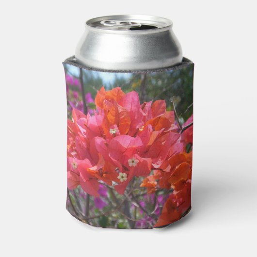 Tropische roze Bougainvillea Island Floral Blikjeskoeler (Blikje Achterkant)