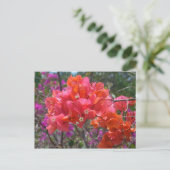 Tropische roze Bougainvillea Island Floral Briefkaart (Staand voorkant)