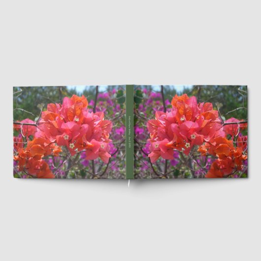 Tropische roze Bougainvillea Island Floral Gastenboek (Volledig)