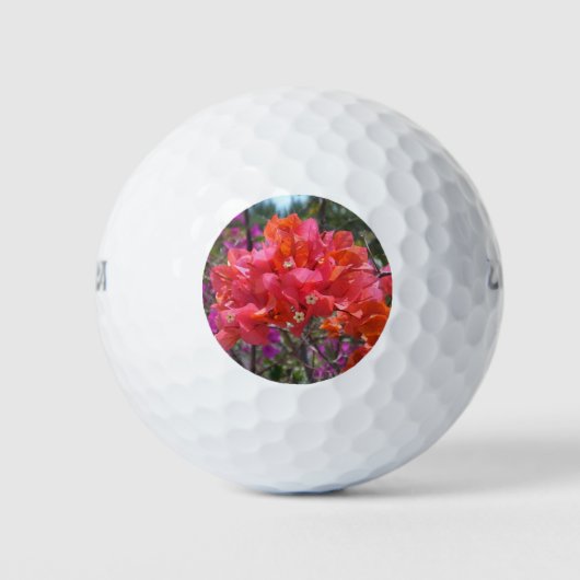 Tropische roze Bougainvillea Island Floral Golfballen (Voorkant)