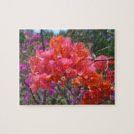 Tropische roze Bougainvillea Island Floral Legpuzzel (Horizontaal)