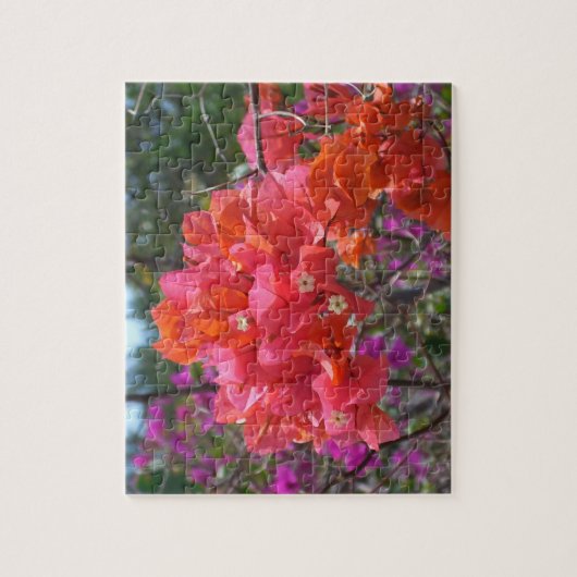Tropische roze Bougainvillea Island Floral Legpuzzel (Verticaal)
