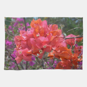 Tropische roze Bougainvillea Island Floral Theedoek
