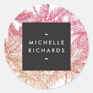 Tropische roze/bronzen glitter palmen Stickers