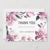 Tropische roze elegante orchidee bloemendank u kaart (Voorkant)