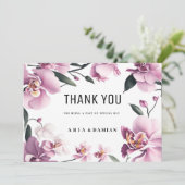 Tropische roze elegante orchidee bloemendank u kaart (Staand voorkant)