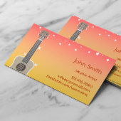 Tropische roze en gele hemel Ukulele artiest Visitekaartje