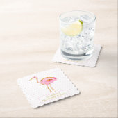 Tropische Roze en Gouden Flamingo's Kartonnen Onderzetters (Insitu)