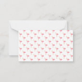 Tropische roze en gouden flamingo's notitiekaartje (Achterkant)