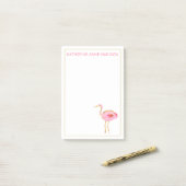 Tropische roze en gouden flamingo's post-it® notes (Op bureau)