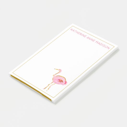 Tropische roze en gouden flamingo's post-it® notes (Schuin)