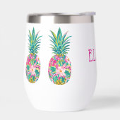 Tropische roze en groene bloemenananas (Links)