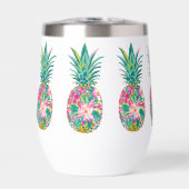 Tropische roze en groene bloemenananas (Voorkant)