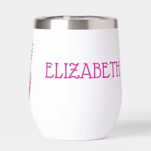 Tropische roze en groene bloemenananas (Achterkant)