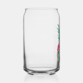 Tropische roze en groene bloemenananas blikvorm glas (Rechts)