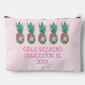 Tropische roze en groene bloemenananas etui (Achterkant)