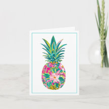Tropische roze en groene bloemenananas