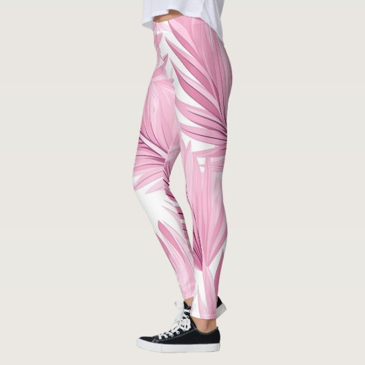 Tropische roze en witte witte Leggings (Links)