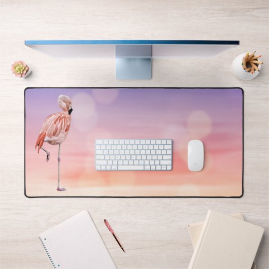 Tropische Roze Flamingo Art Sunset Desk Mat Pad (Kantoor 1)