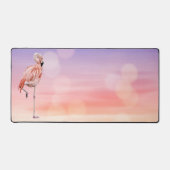 Tropische Roze Flamingo Art Sunset Desk Mat Pad (Voorkant)
