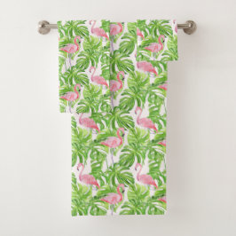 Tropische Roze Flamingo Bad Handdoek