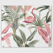 Tropische roze flamingo, bananenbomen en cadeaupapier (Vlak)