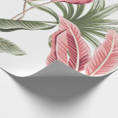 Tropische roze flamingo, bananenbomen en cadeaupapier (Hoek)