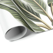 Tropische roze flamingo, bananenbomen en cadeaupapier (Rol Hoek)