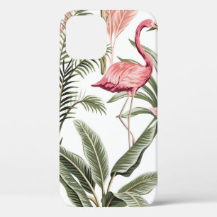 Tropische roze flamingo, bananenbomen en Case-Mate iPhone case