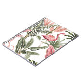 Tropische  roze flamingo, bananenbomen en notitieboek (Linkerzijde)