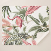 Tropische  roze flamingo, bananenbomen en sherpa deken (Voorkant (horizontaal))