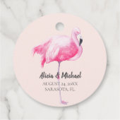 Tropische roze flamingo bedankt bruiloft bedankjes labels (Achterkant)