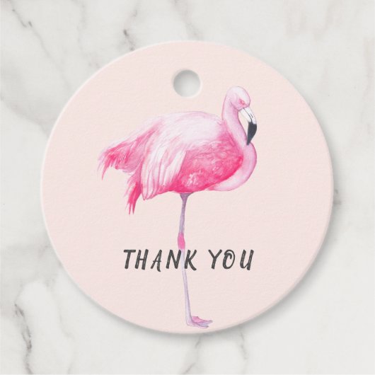Tropische roze flamingo bedankt bruiloft bedankjes labels (Voorkant)