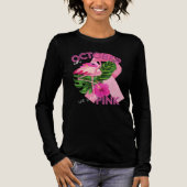 Tropische roze flamingo borstkanker bewustzijn Tri-Blend shirt (Voorkant)